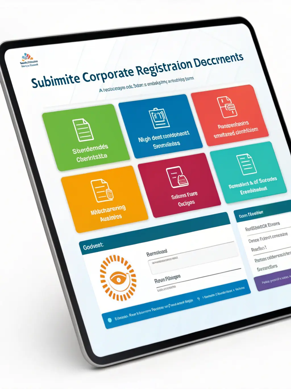 A digital illustration of a secure online portal where clients can upload and track their immigration documents.